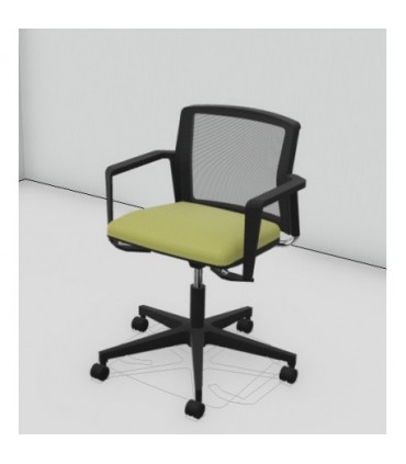 Seduta con schienale in rete su ruote F03 by Las