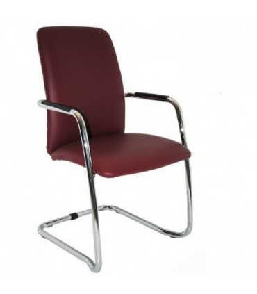 Sedia slitta con schienale alto e braccioli Magix