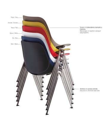 Sedia a quattro gambe Luna by Compir