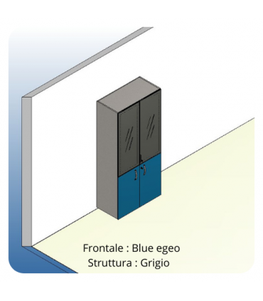 Mobile alto con ante in vetro fumè