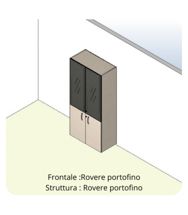 Mobile alto con ante in vetro fumè