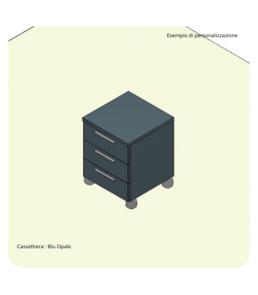 Cassettiera su ruote 3 cassetti monocolore by Colombini