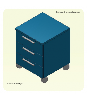Cassettiera su ruote 3 cassetti monocolore by Colombini