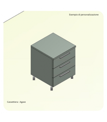 Cassettiera su ruote 3 cassetti monocolore by Colombini
