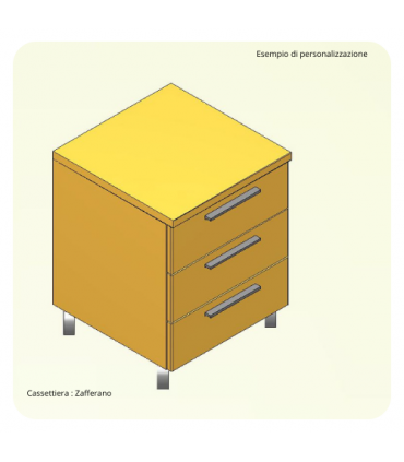 Cassettiera su ruote 3 cassetti monocolore by Colombini