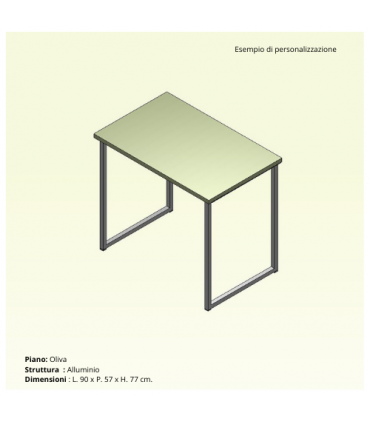 Scrivania con gamba ad anello chiuso serie Volo