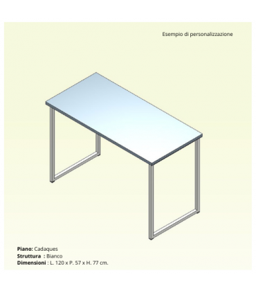 Scrivania con gamba ad anello chiuso serie Volo