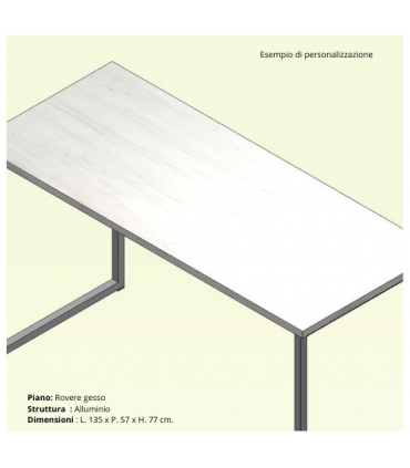 Scrivania con gamba ad anello chiuso serie Volo