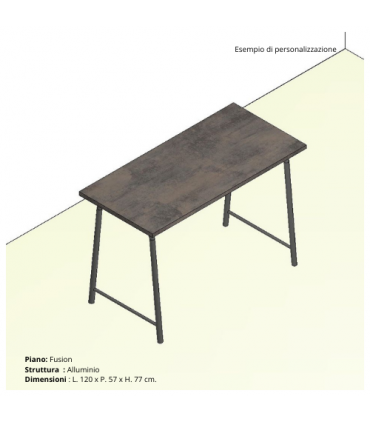 Scrivania con gamba a cavalletto serie Volo