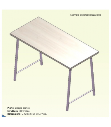 Scrivania con gamba a cavalletto serie Volo