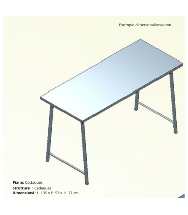 Scrivania con gamba a cavalletto serie Volo