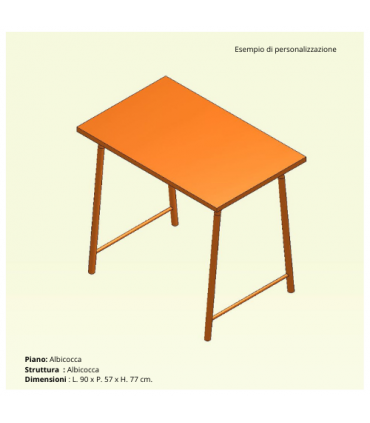 Scrivania con gamba a cavalletto serie Volo