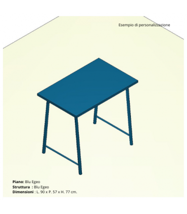 Scrivania con gamba a cavalletto serie Volo