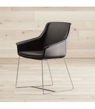 Poltrona interlocutoria con base a slitta Jera