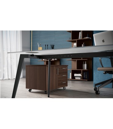 Scrivania direzionale con piano in vetro Rhea by Compir