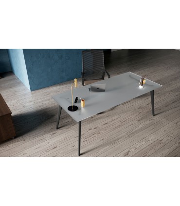 Scrivania direzionale con piano in vetro Rhea by Compir