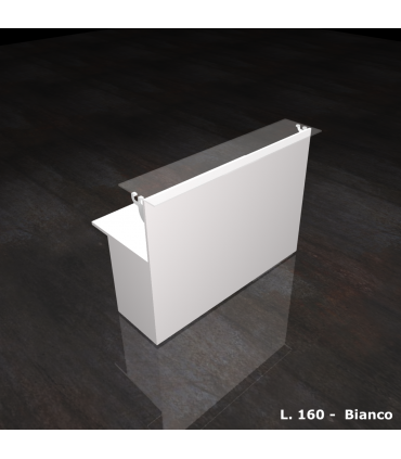 Reception lineare con mensola in vetro by Compir