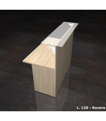 Reception lineare con mensola in vetro by Compir