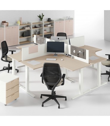 Workstation con gambe metalliche Oxi