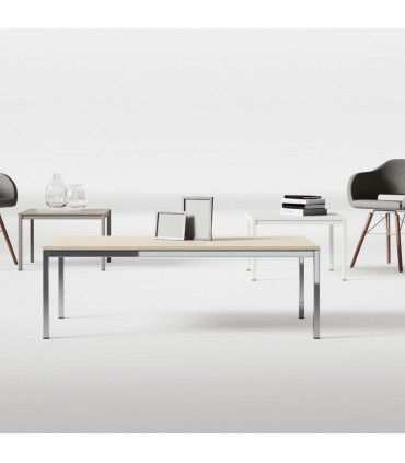 Tavolino da attesa Segno con piano in vetro by Las