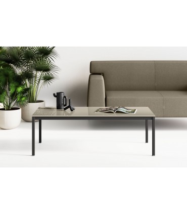 Tavolino da attesa Segno con piano in vetro by Las