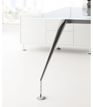 Scrivania direzionale con piano in cristallo Enosi by LAS