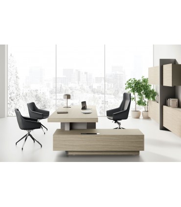 Scrivania direzionale con allungo Jera by Las