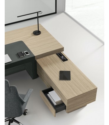 Scrivania direzionale con allungo Jera by Las