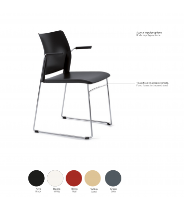 Sedia con telaio in filo cromato Speed by Compir