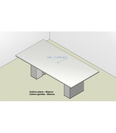 Tavolo riunione con sostegno in metallo L. 240 by Colombini