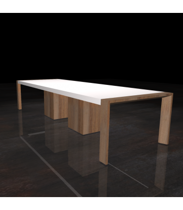 Tavolo riunioni L. 354 con gamba a ponte by Compir