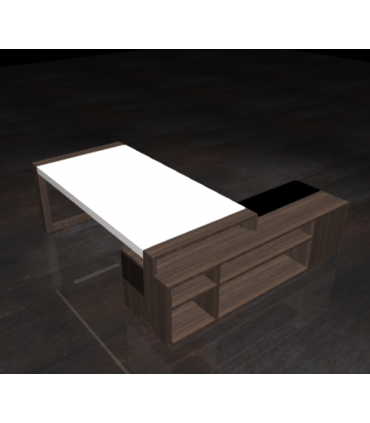 Scrivania direzionale con gamba chiusa e mobile servente by Compir