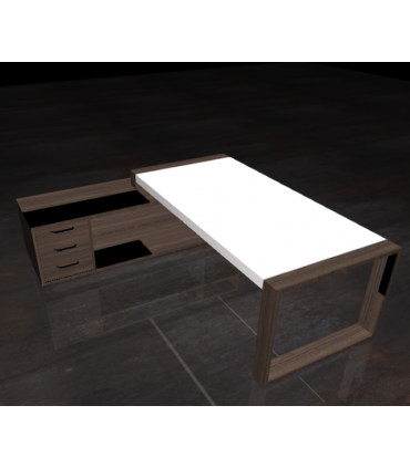 Scrivania direzionale con gamba chiusa e mobile servente by Compir