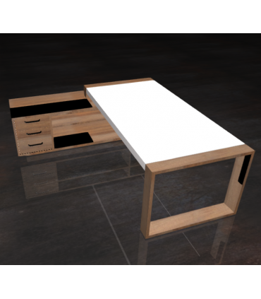 Scrivania direzionale con gamba chiusa e mobile servente by Compir