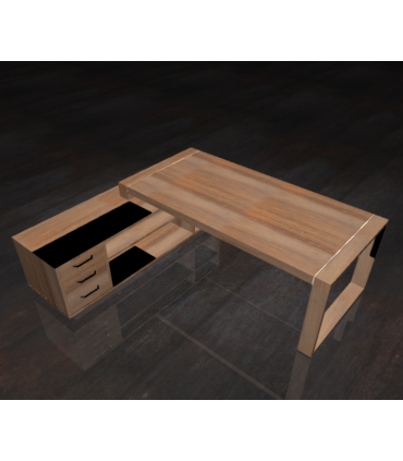 Scrivania direzionale con gamba chiusa e mobile servente by Compir