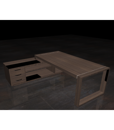 Scrivania direzionale con gamba chiusa e mobile servente by Compir