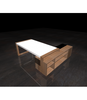 Scrivania direzionale con gamba chiusa e mobile servente by Compir