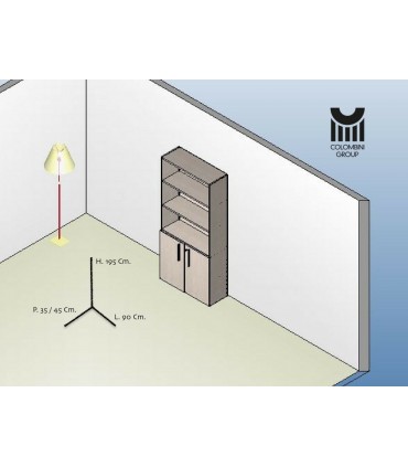 Mobile alto a giorno con ante inferiori