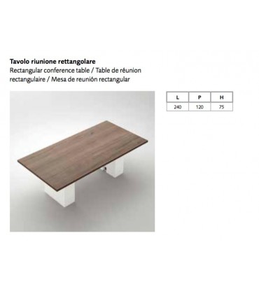 Tavolo riunione con sostegno in metallo L. 240 by Colombini