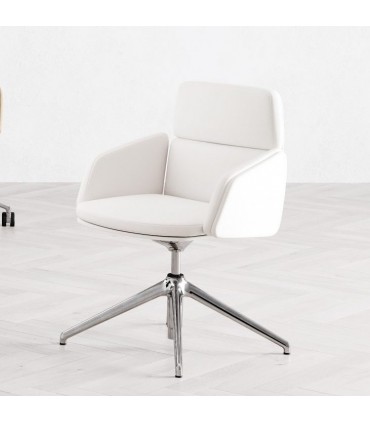 Poltrona con base piramidale in alluminio Lead by LAS