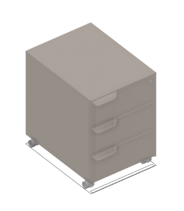 Cassettiera su ruote 3 cassetti Fil rouge by Las