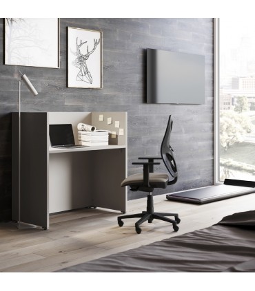 Scrivania Giorgio con paretina e passacavi