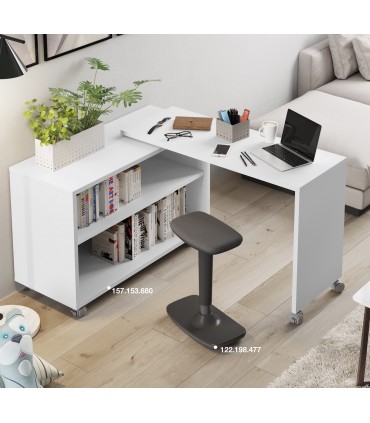 Scrivania angolare e richiudibile su ruote modello Bea