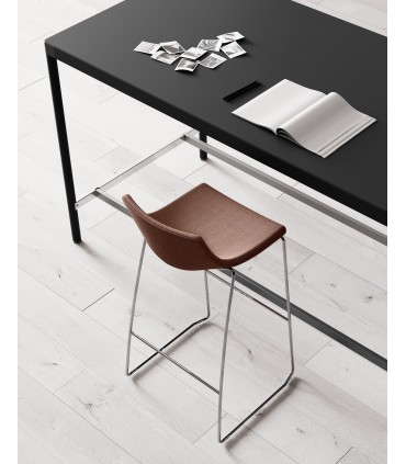 Sgabello in telaio cromato Superotto by Las