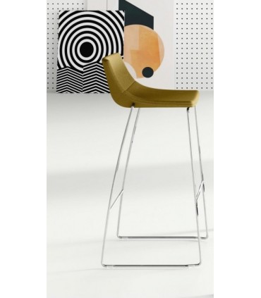 Sgabello in telaio cromato Superotto by Las