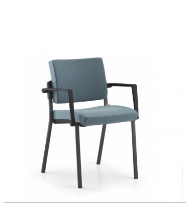 Poltrona interlocutoria a 4 gambe con braccioli Smile by Selin