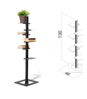 Libreria portapiante in metallo 6 ripiani