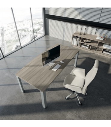 Scrivania direzionale con piano in legno sagomato by Flycom