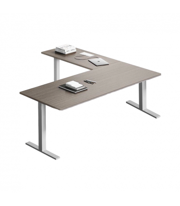Scrivania con allungo e gamba a T Oxi by Las