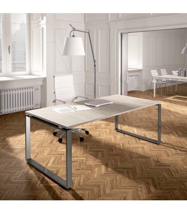 Scrivania gamba ad anello chiuso con allungo Loft